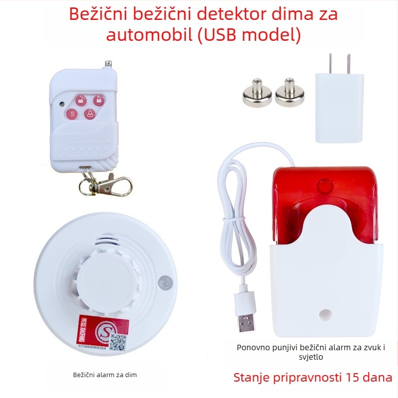 Dimni alarm za kamione RA-103WX, 5V, 360° detekcija, bežični, domet 50 m