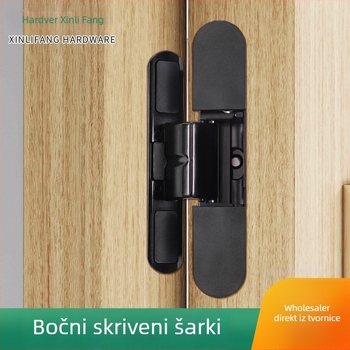 3D prilagodljivi skriveni šarnir od cinkove legure, križni šarnir za drvena vrata, H-oblik, elektroplatirani završetak