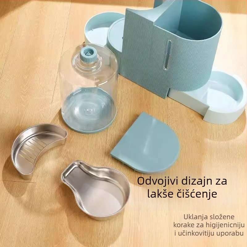 MPETS Automatska posuda za vodu i hranjenje za mačke — Integrirana posuda za vodu i hranu; Materijal PP; Komplet automatskog hranjenja