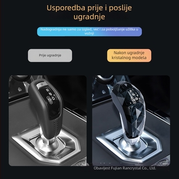 Krištalni kayac brzina Land Rover za Jaguar XEL i Range Rover Discovery Sport Evoque L – Brend: Ranjing; Model: Land Rover crystal gear knob; Primjenjivi modeli: Jaguar XEL, Range Rover Discovery Sport Evoque L; Kompatibilno: Land Rover