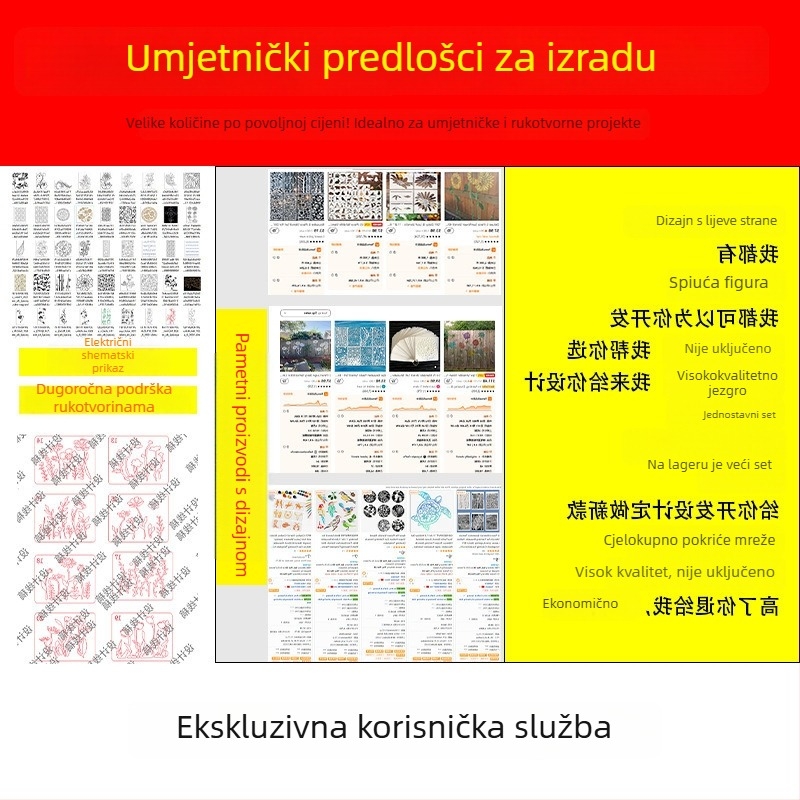 Yehuo Šablona za crtanje divljeg cvijeća — višekratna PET šablona za slikanje, vodootporna i periva (AM-KJ114-18)