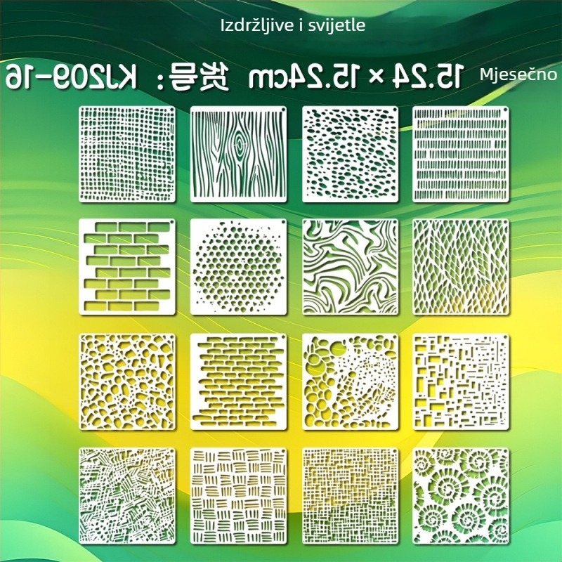 Yehuo Šablona za crtanje divljeg cvijeća — višekratna PET šablona za slikanje, vodootporna i periva (AM-KJ114-18)