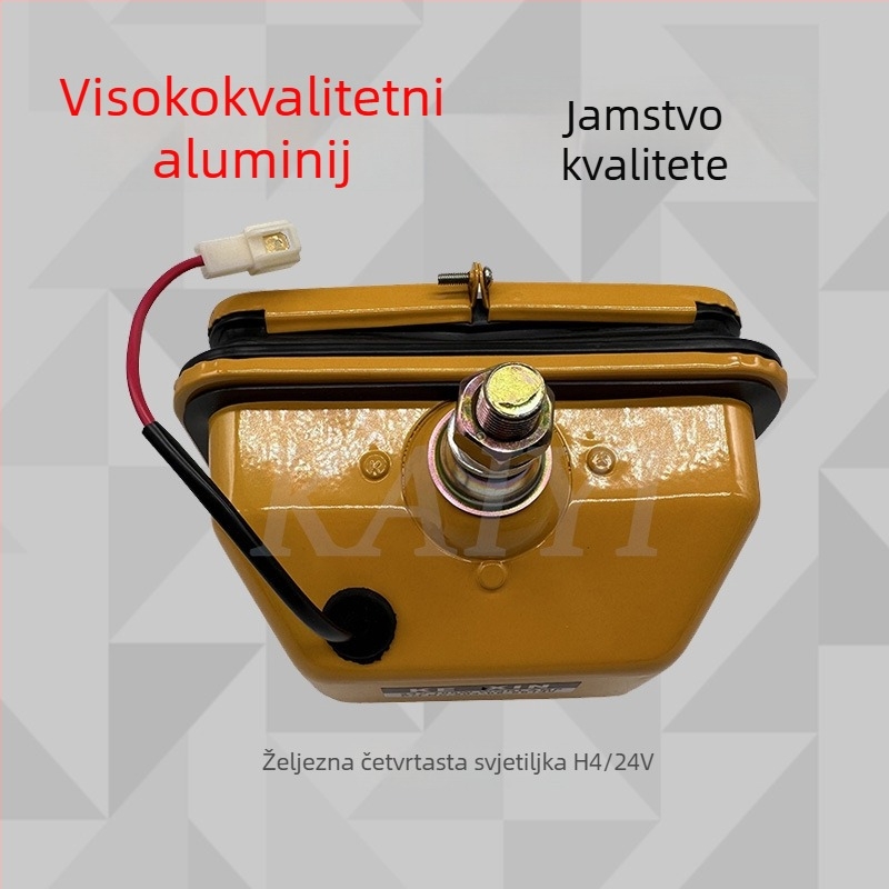 Svjetiljka za iskopač: kvadratna metalna lampa, H4, 24V, svjetlo za kabinu i ramenu