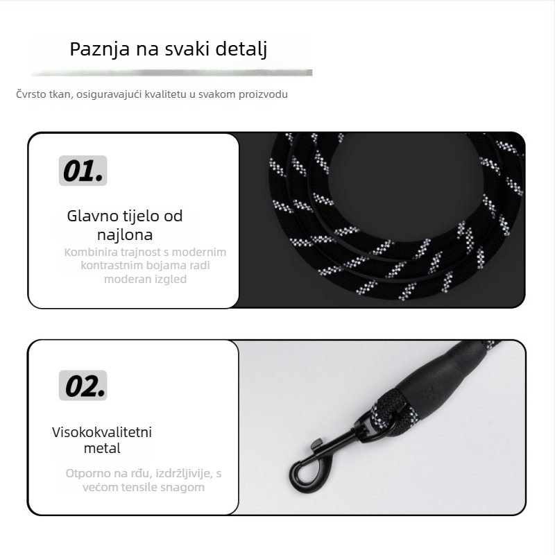 Povodac za psa - elastičan, reflektivan, poliesterski (Značka FAX)