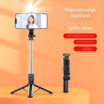 Teleskopska selfie palica za mobitel s Bluetooth daljinskim upravljanjem, anti-shake stabilizacija, rasvjeta i ugrađeni stativ