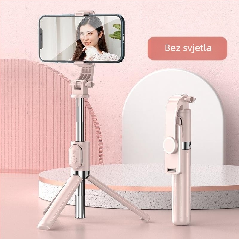 Teleskopska selfie palica za mobitel s Bluetooth daljinskim upravljanjem, anti-shake stabilizacija, rasvjeta i ugrađeni stativ
