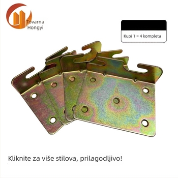 Kuka za krevet, čelik Q235, elektroplirano, moderan minimalistički stil za kutni okvir kreveta