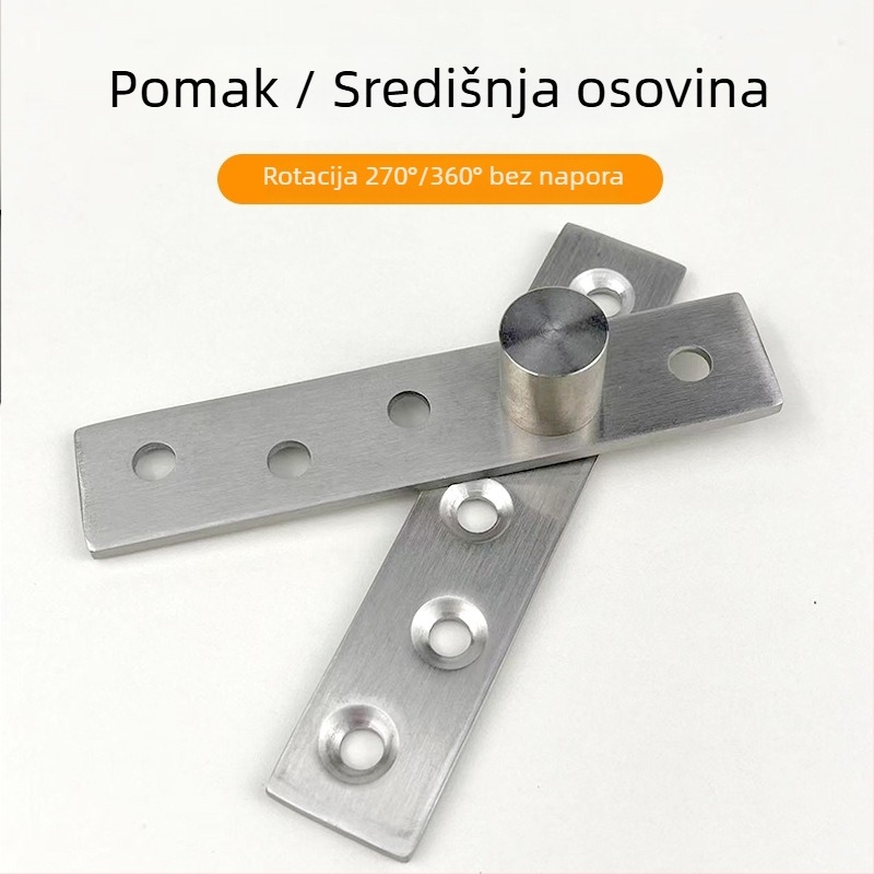 Okov vrata od nehrđajućeg čelika za okretna i skrivena vrata – središnja/ekscentrijska osovina, brušeni završetak, moderni dizajn