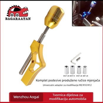 Podešivi produžni nastavak ručice mjenjača, trkački dizajn, univerzalne auto-dijelove, Model PDG02PDT03, Marka Modification Parts, Kompatibilno s Honda Civic, Integra, CRX, B16/B18/B20 D-serije motora