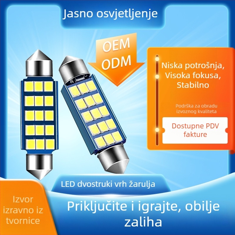 LED unutrašnje svjetlo za automobil na strop, kućište od aluminijske legure, 2835 LED, 12V, 2W