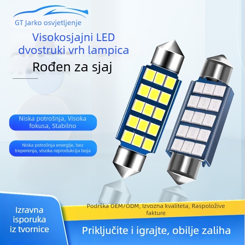 LED unutrašnje svjetlo za automobil na strop, kućište od aluminijske legure, 2835 LED, 12V, 2W
