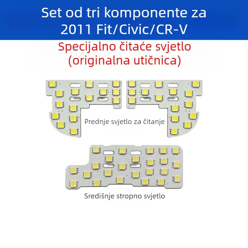 LED unutarnje svjetlo za čitanje – set za Honda 11. generacije Fit/Civic, tri komada, 12V, 3W, LED 5050