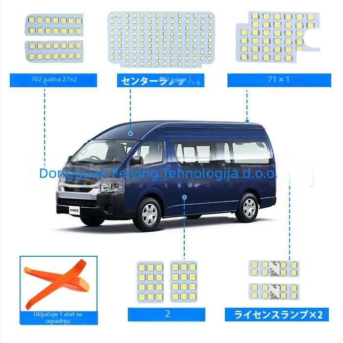 Unutarnje LED svjetlo na krovu automobila – FY-hiace200-1; LED 5050 3XIN, 12V, 5W, Toyota Hiace 200 Series Sea Lion