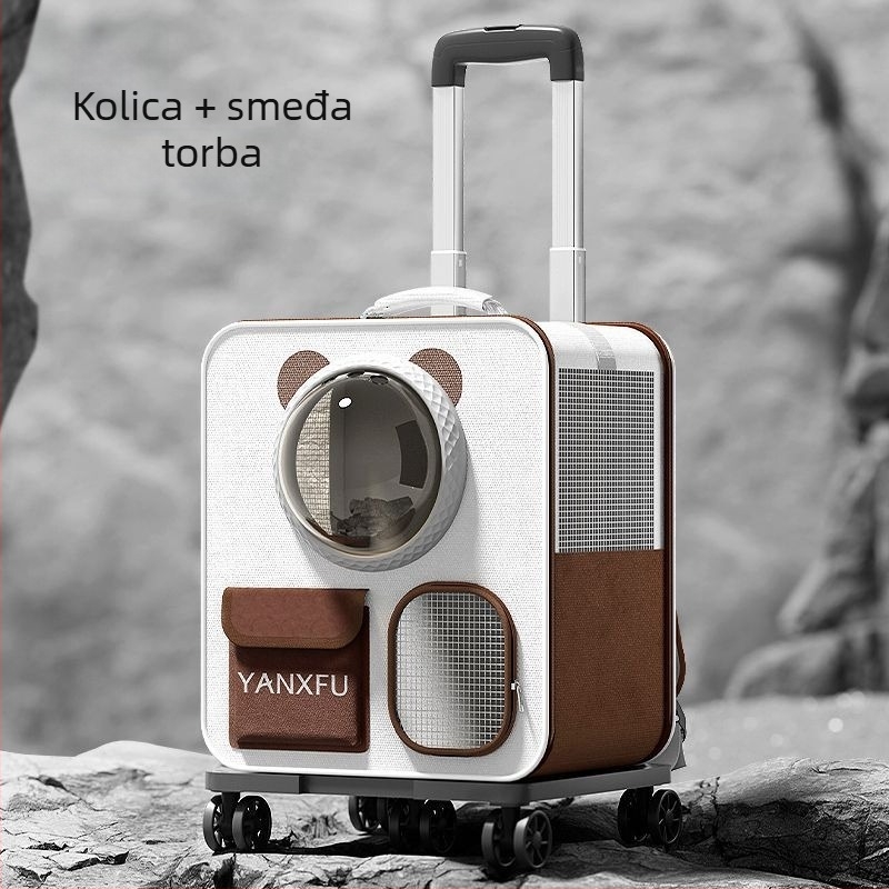 Nosič za kućne ljubimce u dizajnu svemirske kapsule, prijenosna kolica/torba za izlaske, velika kapaciteta za više mačaka, torba za mačke i pse (Materijal: Plastika; Kapacitet: 10; Kategorija: Torba za kućne ljubimce)