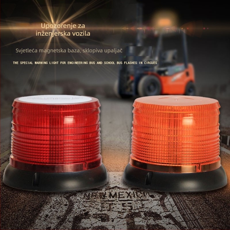 Upozoravajuće svjetlo za tehničko vozilo — LED strob 12V, 10W, montiranje na automobil i krov, prilagodljivo