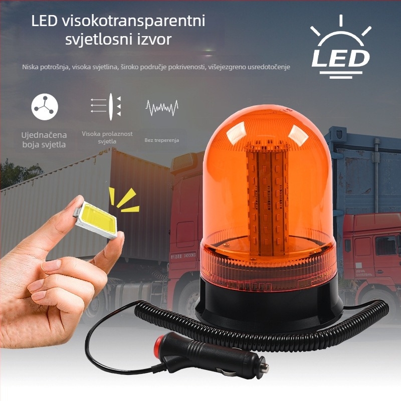 LED svjetlo za krov automobila s magnetskim držačem, višemodno upozoravajuće stroboskop svjetlo, 64 LED, 3000 lm, 12-24 V DC, 50 W