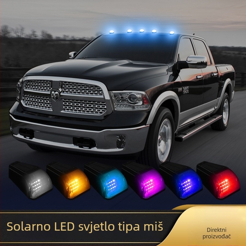 Solarna svjetlosna lampica za krov kabine – univerzalna, ABS, 5V, 0.1A (Solar Mouse Light) – Quick Shot