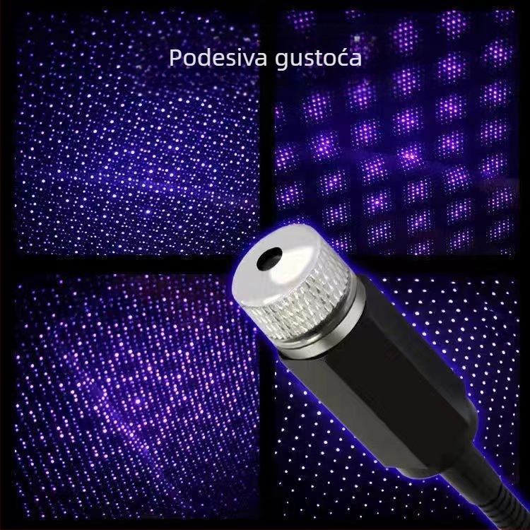 LED svjetlo za unutrašnji krov automobila s projekcijom zvjezdanog neba, model 12, 5V, 3.9W