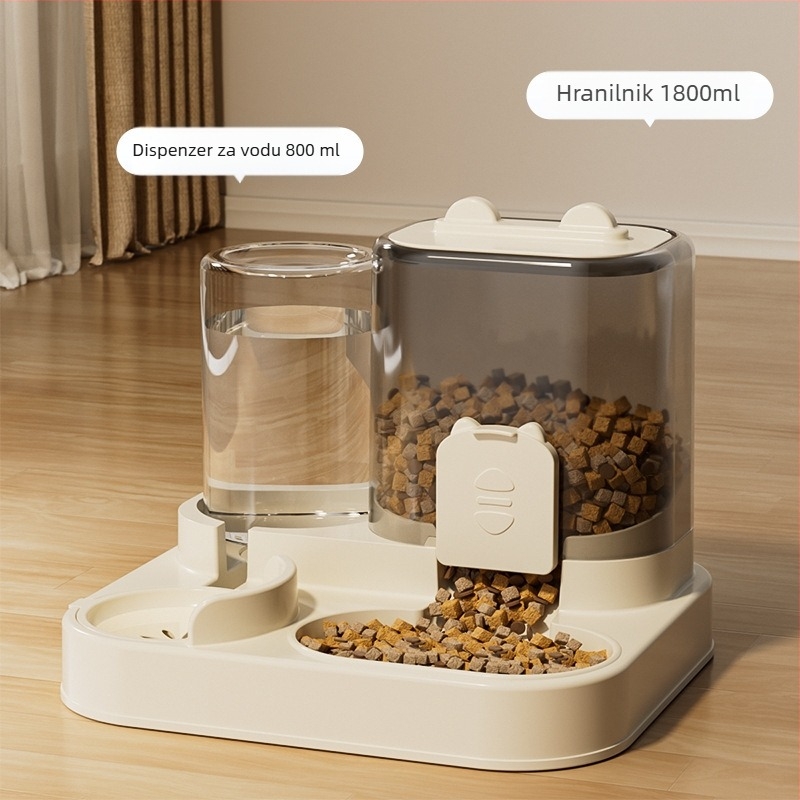 Automatska hranilica za mačke s dozatorom vode — sve-u-jednom, PP materijal, za mačke, 1 kom.