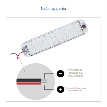 RV unutarnji LED panel rasvjete, tanak i jako svijetao za čitanje i kabinski krov, 12W, 12-80V, 800 lm, 6500K, 100000 h