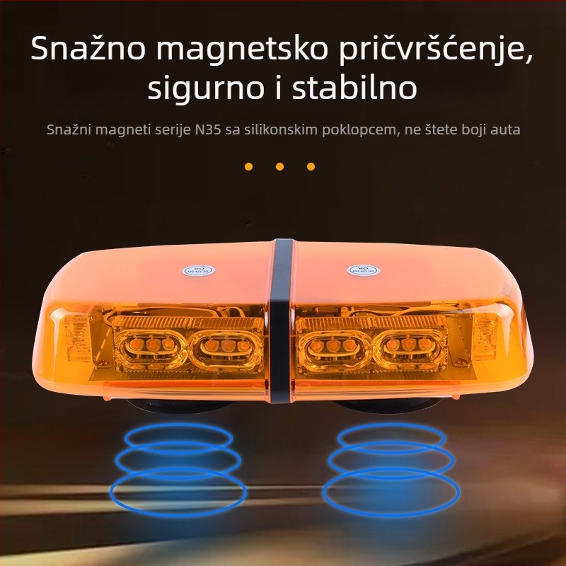 LED krovno upozoravajuće svjetlo za vozila, 36W, snažan magnetski nosač, univerzalna kompatibilnost