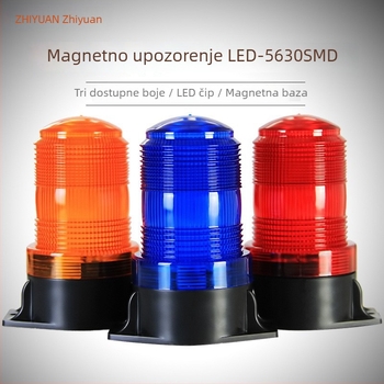 LED magnetsko svjetlo za upozorenje za vozila, za viličare i prometnu opremu, DC12V/DC24V, PC sjenilo + ABS baza, mogućnost prilagodbe
