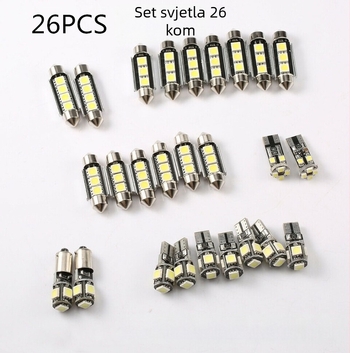 LED komplet automatskih svjetala: krovna svjetla, svjetlo za registraciju i svjetlo za čitanje, 12V, 0.18A, životni vijek 50.000 sati