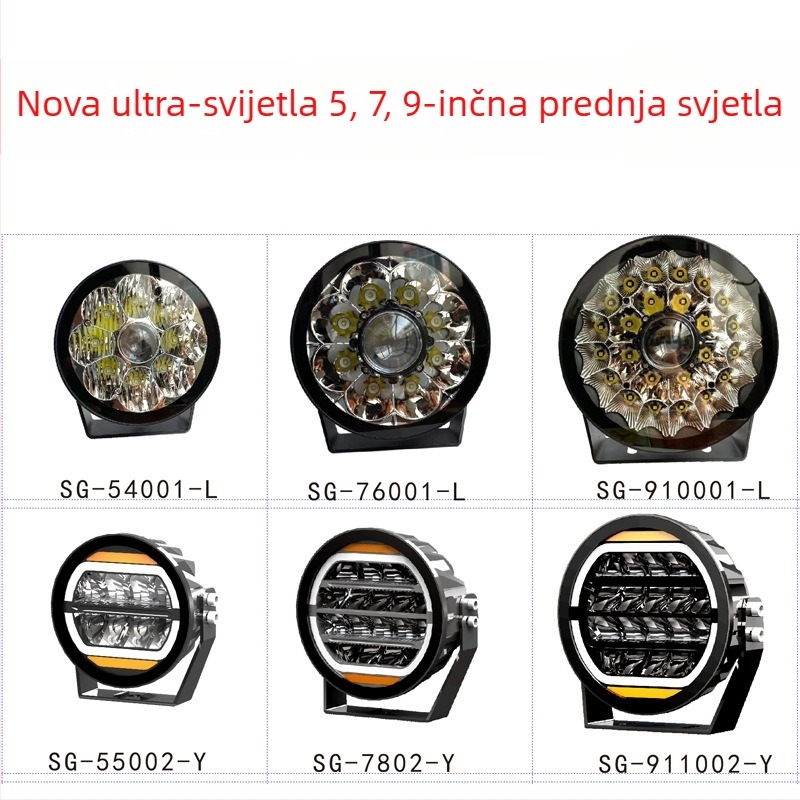 LED krovna svjetla za off-road vozilo s opcijama snage 60W/80W/180W, 6000LM, 12-30V DC, aluminijska legura