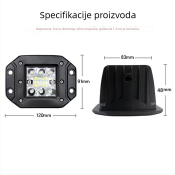 LED reflektor za terensko vozilo, 16 LED, montiran na krovu, 48W, 12-32V DC, 2000lm, 6500K