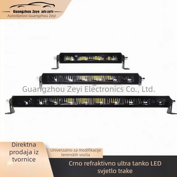 Crne LED trake za off-road vozila, ultra-tanke, LED rasvjet s refrakcijom za prednji branik, krov i rešetku, 6000K, univerzalno