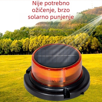 LED svjetlo za krov automobila – solarno napajanje, magnetsko pričvršćivanje, rotirajući strob, prometno upozoravajuće svjetlo, dimenzije 11×6.8×15 cm, univerzalna kompatibilnost vozila