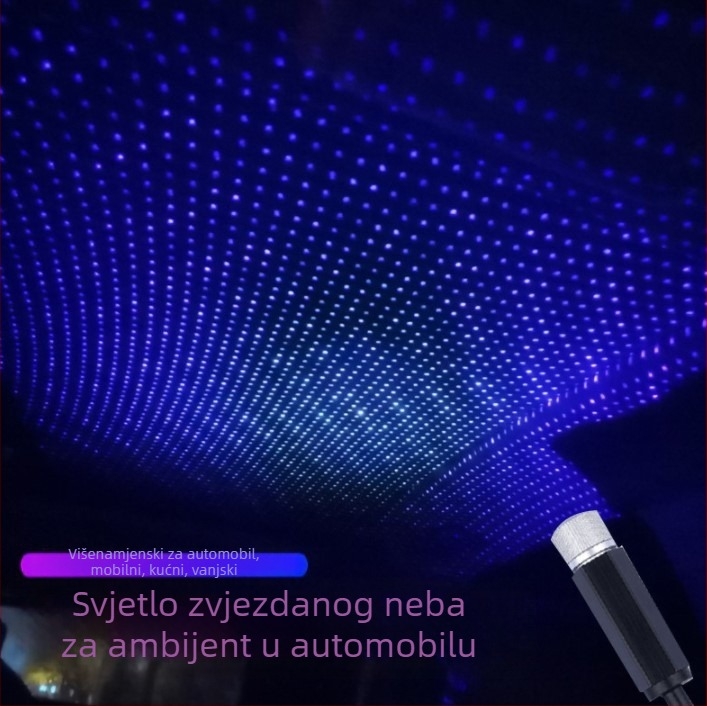Unutarnja rasvjeta automobila s zvjezdanim nebom – USB plafonska svjetiljka L-705, atmosfersko osvjetljenje