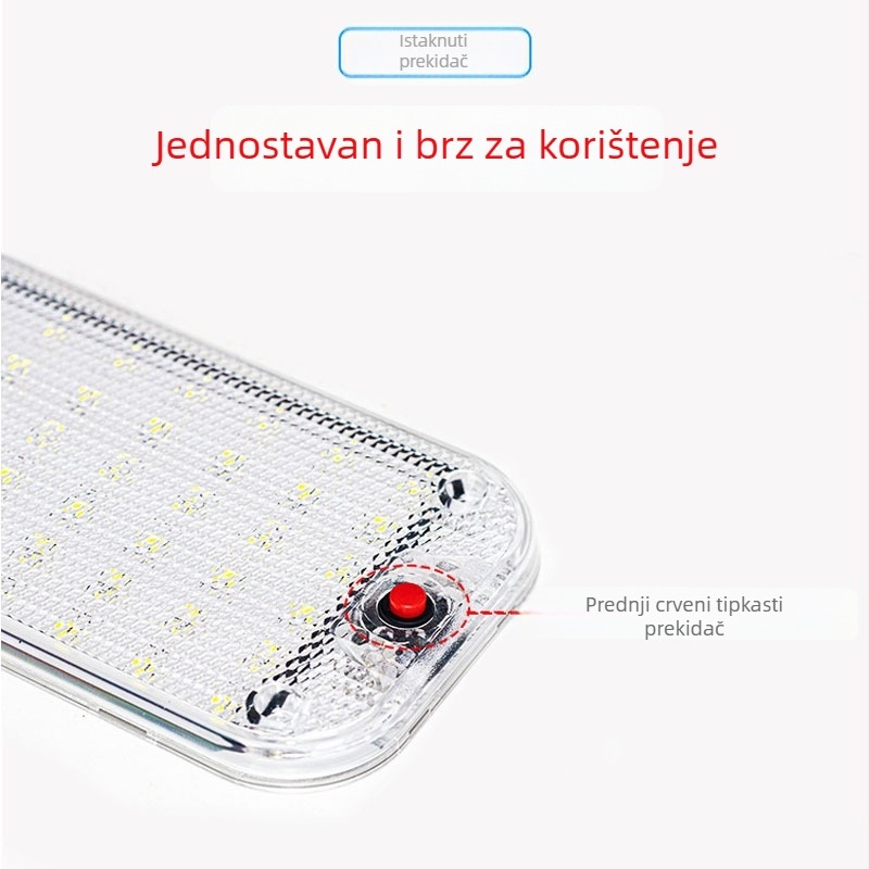 LED krovsko svjetlo za vozila – kristalno unutarnje svjetlo kabine za čitanje, 12-24V, 10W, 500 lm