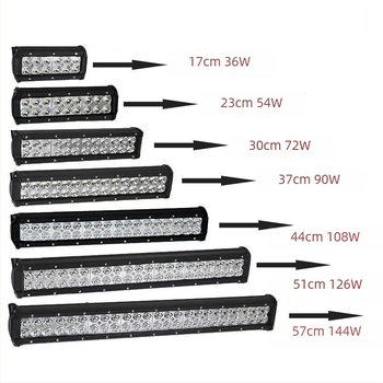 Duga LED radna svjetlosna traka za vozila, 12-80V, 54-288W, IP68, 28800lm, 50000h
