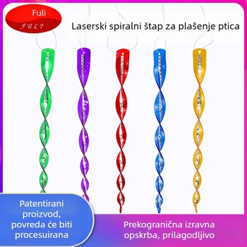 Štapići za odbranu ptica za balkon i vrt, materijal PS+PE, laserski spiralni dizajn, set od 10 komada