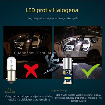 Unutarnja LED svjetiljka za automobil BA9S/BAX9S/BAY9S CSP1860×3 LED 3W, 12V IP68, 400 lm