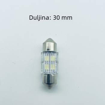 LED unutarnje svjetlo za automobil, 30 mm lampica za čitanje, 12V osvjetljenje prtljažnika i registarske oznake, 6500K bijela