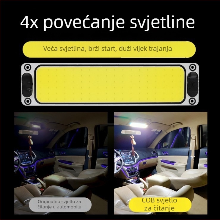 24V LED svjetlo za kabinu kamiona – dugi interijerni svjetlosni panel na krovu, svjetlo za vožnju unatrag, COB LED, aluminijsko kućište