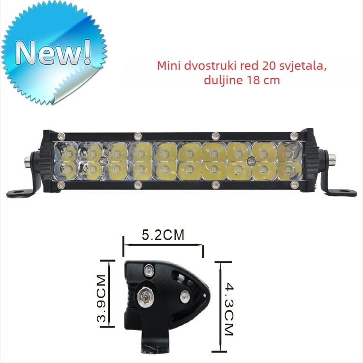 LED krovno svjetlo za terenac vozilo, mini dvostruki red LED traka, ultra svijetlo, 12–24V