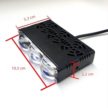 Automobilska LED svjetiljka za gril s tri LED diode, aluminijska konstrukcija, 52W, 12-80V, Suzuki kompatibilno