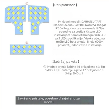 LED svjetlo za krov auta LA900S/LA910S — 12V, 24W, 5000 lm, vijek trajanja 20000 h