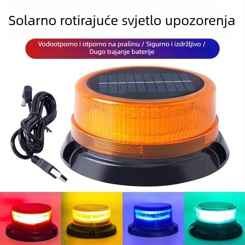 Solarna noćna upozoravajuća svjetlost s jakim magnetskim LED stropnim strobom, namijenjena tornjevima dizalica i velikim kamionima