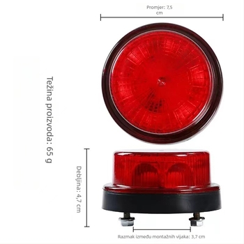 LED rotirajući strobe bočna svjetlost za kamione, 12-24V, vodootporni ABS