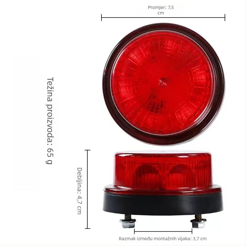 LED rotirajući strobe bočna svjetlost za kamione, 12-24V, vodootporni ABS