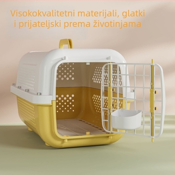 Ha Dog Pet prijenosna plastična kutija za kućne ljubimce s prugastim uzorkom, kapacitet do 8 kg, srednja tvrdoća
