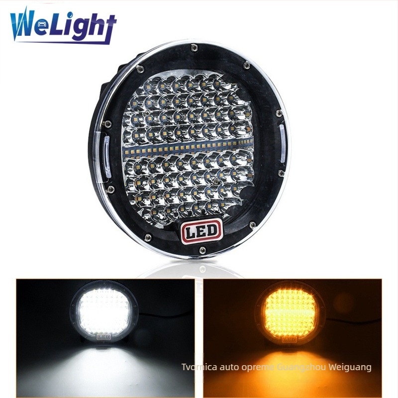 7-inčni LED reflektor širokog snopa za off-road vozila — dvobojno bijelo/žuto LED svjetlo za prednji branik kamiona