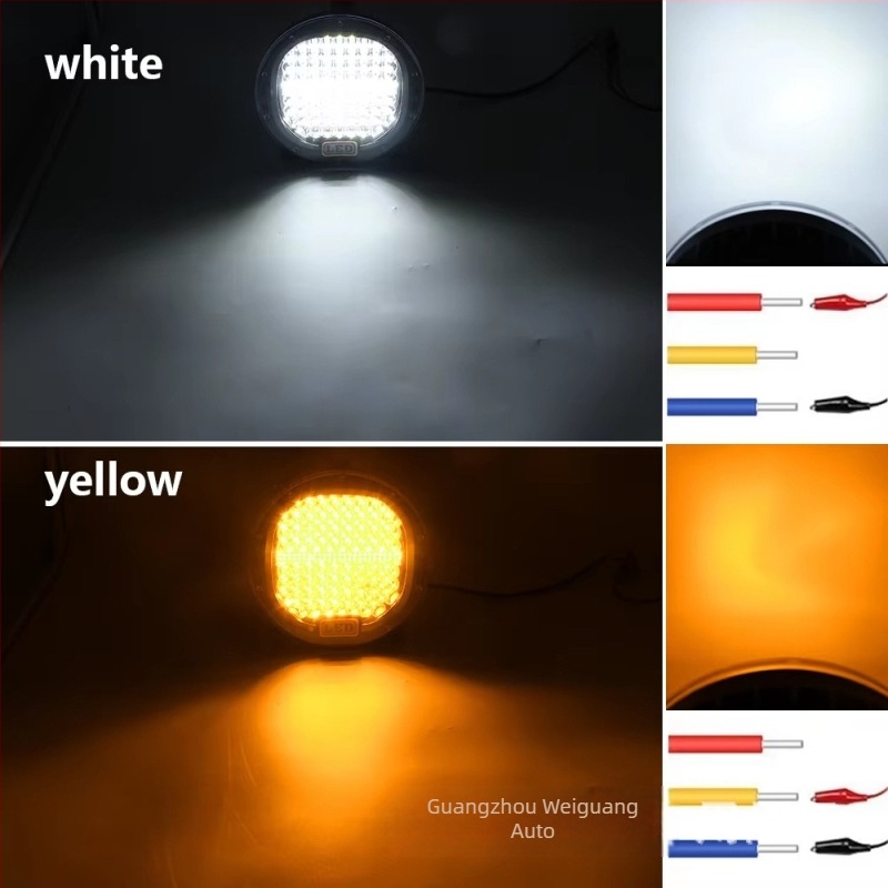 7-inčni LED reflektor širokog snopa za off-road vozila — dvobojno bijelo/žuto LED svjetlo za prednji branik kamiona