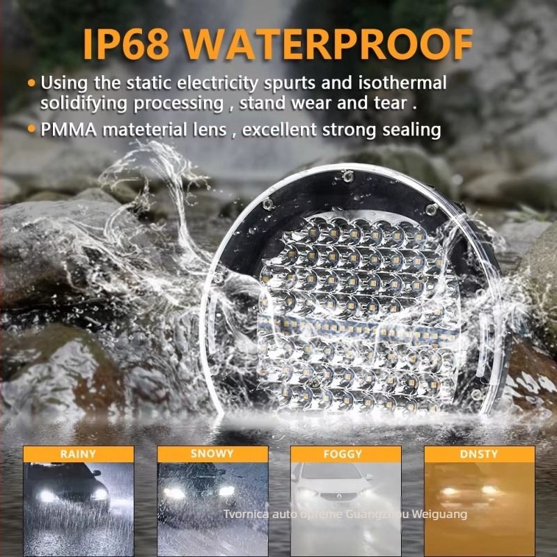 7-inčni LED reflektor širokog snopa za off-road vozila — dvobojno bijelo/žuto LED svjetlo za prednji branik kamiona