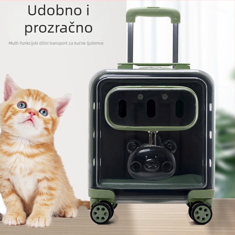 Torba za kućne ljubimce na kolica s karikaturnim uzorkom, tvrda PVC konstrukcija