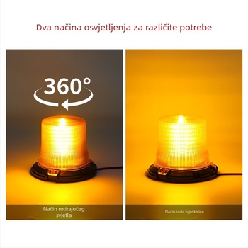 Svjetlo upozorenja za građevinska vozila, vodootporno strob svjetlo s magnetskim držačem na krovu, za noćno parkiranje